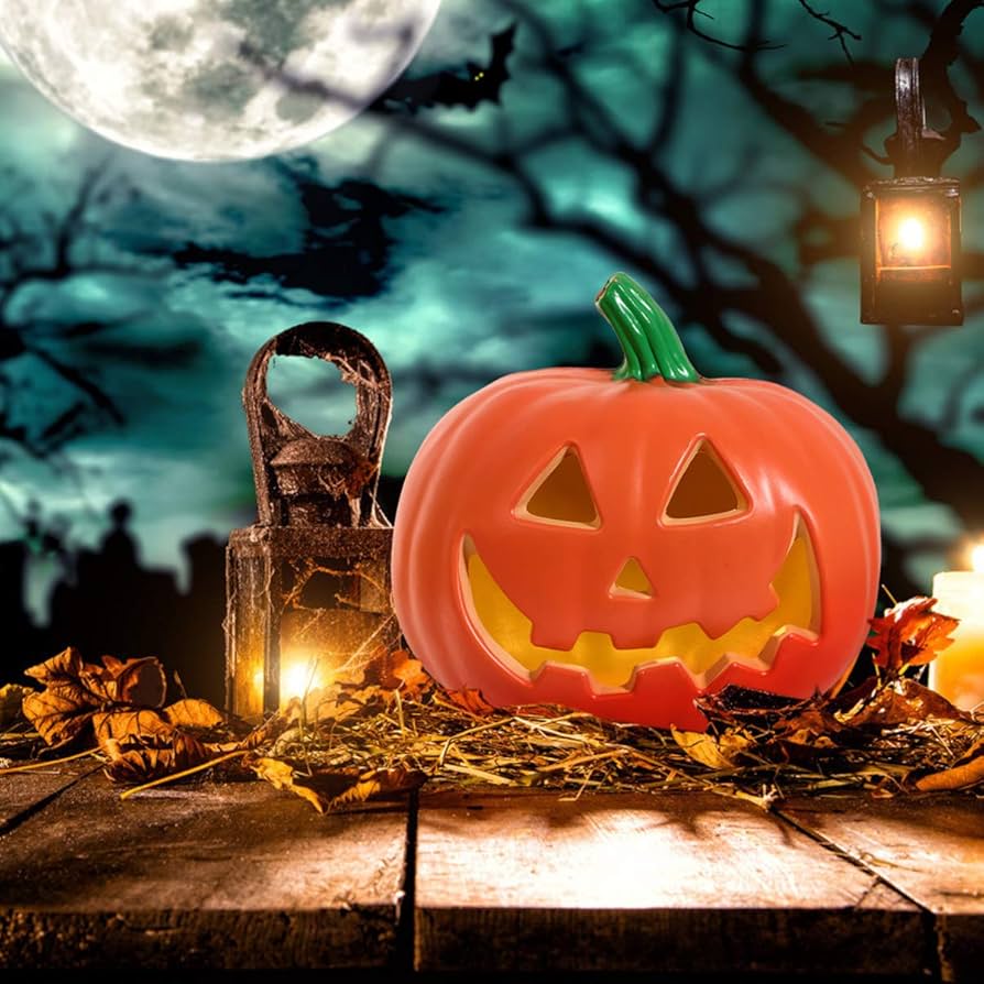 ハロウィン Jack-o'-lantern Abalone DA-11GR Amazon.com: Rocinha 2 Pack Plastic Jack O Lantern Pumpkins